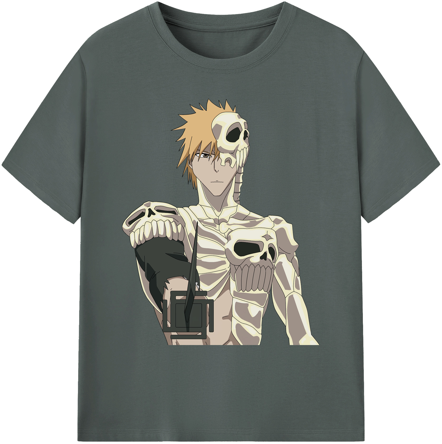 （画像用） ブリーチ 黒崎一護（くろさき いちご）BLEACH Kurosaki Ichigo 綿100％ メンズ半袖Tシャツ｜肌触りやわらか＆通気性